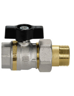 Zawór kulowy ze śrubunkiem COLLETORE O G 3/4 GW- G 3/4 GZ PN25 mosiadz niklowany rączka motylkowa T | Hydraulika | Eshop Dopak |