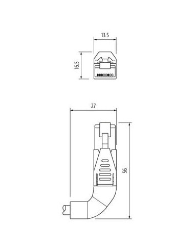 M12 męski 0° / RJ45 90° lewy ekranowany Ethernet 7000-44747-8000500 | Przewody i Złącza | Eshop Dopak | Wszystko dla Przemysłu