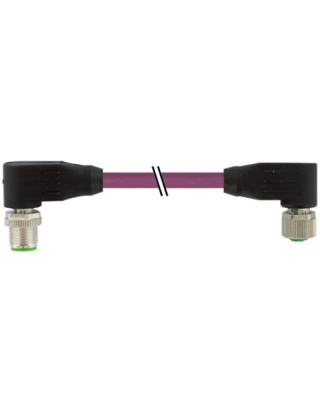 Konektor M12 męski - M12 żeński, kątowy, b-cod 7000-44021-8400100 | Przewody i Złącza | Eshop Dopak | Wszystko dla Przemysłu