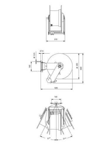 Zwijacz węża 214 Roll Big Profi Automatic, wąż gumowy fi 19 mm, L  15 1 m, 20 bar, G 3/4 GZ | Pneumatyka | Eshop Dopak | Wszystk