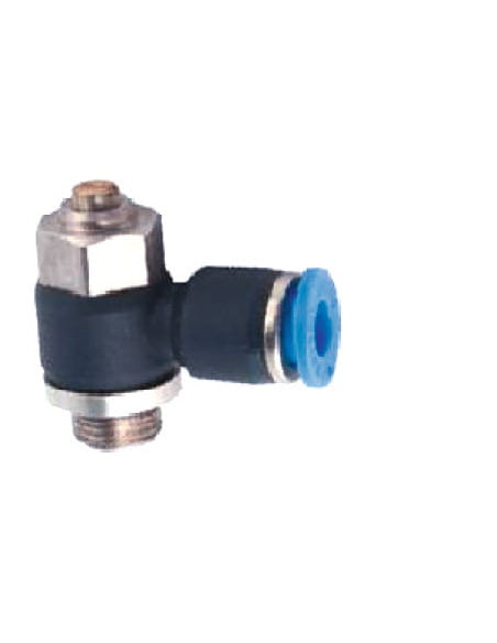 Zawór dławiąco-zwrotny wtykowy do siłownika G 1/4 GZ, do węża fi 6 mm, tworzywo sztuczne | Hydraulika | Eshop Dopak | Wszystko d