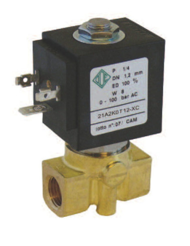 Zawór elektromagnetyczny membranowy ODE 2/2 NC, G 1/4, PTFE, 0-90 bar, 24V DC, normalnie zamknięty | Automatyka | Eshop Dopak | 
