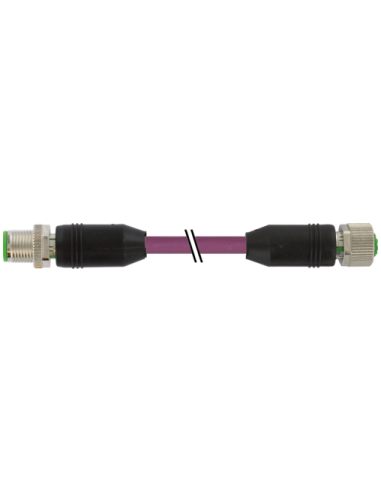 Konektor M12 męski, prosty - M12 żeński, prosty, b-cod,InterbusPUR-OB 7000-44051-7990100 | Przewody i Złącza | Eshop Dopak | Wsz