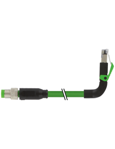 M8 męski 0° / RJ45 męski 90° w górę, ekranowany EC 7000-89737-7910020 | Przewody i Złącza | Eshop Dopak | Wszystko dla Przemysłu