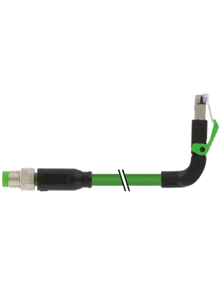 M8 męski 0° / RJ45 męski 90° w górę, ekranowany EC 7000-89737-7910020 | Przewody i Złącza | Eshop Dopak | Wszystko dla Przemysłu