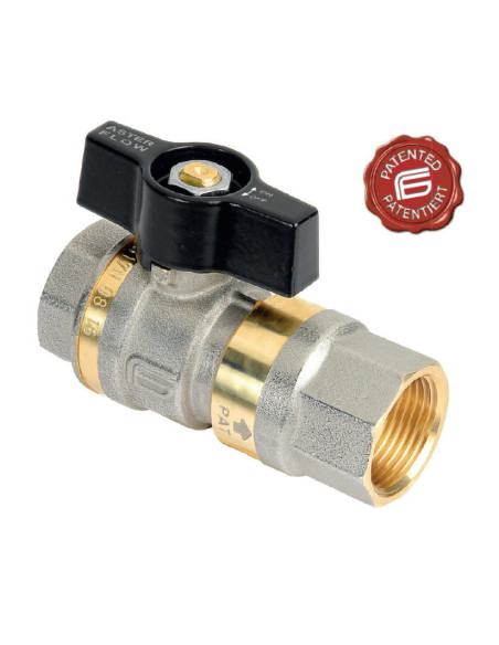 Zawór kulowy z zaworem zwrotnym ASTER FLOW G 3/4 GW, PN16 mosiądz niklowany PTFE /EPDM | Hydraulika | Eshop Dopak | Wszystko dla