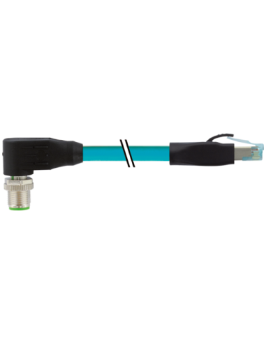 Złącze męskie M12 90° X-cod. / złącze męskie RJ45 0° Gigabit 7700-51201-S4X0100 | Przewody i Złącza | Eshop Dopak | Wszystko dla