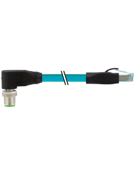 Złącze męskie M12 90° X-cod. / złącze męskie RJ45 0° Gigabit 7700-51201-S4X0100 | Przewody i Złącza | Eshop Dopak | Wszystko dla