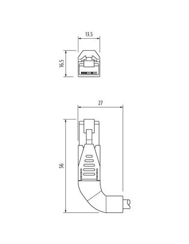 RJ45 męski 0° / RJ45 męski 90° prawy ekranowany EN 7000-74387-7960150 | Przewody i Złącza | Eshop Dopak | Wszystko dla Przemysłu