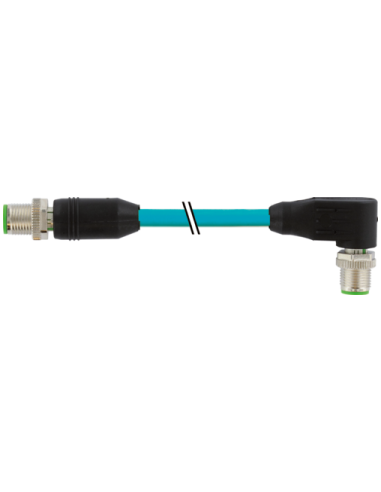 M12 damski 0° / M12 damski 90° kod D. ekranowany EN 7700-44541-S4U0030 | Przewody i Złącza | Eshop Dopak | Wszystko dla Przemysł
