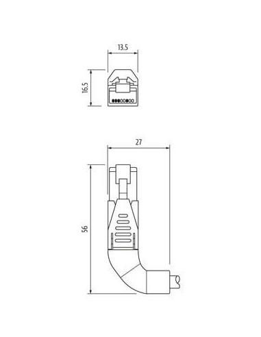 RJ45 męski 0° / RJ45 męski 90° prawy ekranowany EN 7000-74387-8510100 | Przewody i Złącza | Eshop Dopak | Wszystko dla Przemysłu