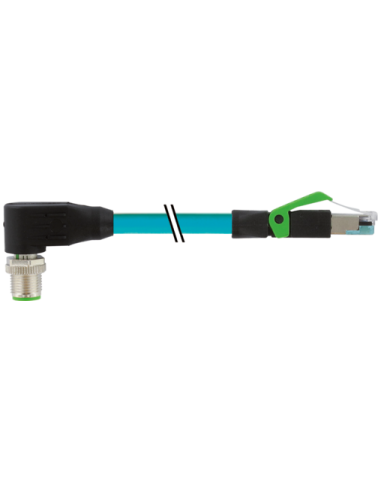 Złącze M12 męskie 90° / RJ45, 0°, Ethernet 7700-44761-S4U0150 | Przewody i Złącza | Eshop Dopak | Wszystko dla Przemysłu
