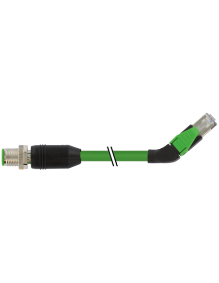 M12 męski 0° / RJ45, 45° lewy, ekranowany, Ethernet 7000-44741-7960150 | Przewody i Złącza | Eshop Dopak | Wszystko dla Przemysł