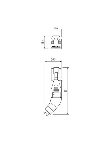 M12 męski 0° / RJ45, 45° lewy, ekranowany, Ethernet 7000-44741-7960100 | Przewody i Złącza | Eshop Dopak | Wszystko dla Przemysł
