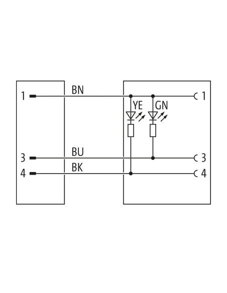 Konektor M12 męski, prosty - M12 żeński, kątowy z LED 7000-40321-6330300 | Przewody i Złącza | Eshop Dopak | Wszystko dla Przemy