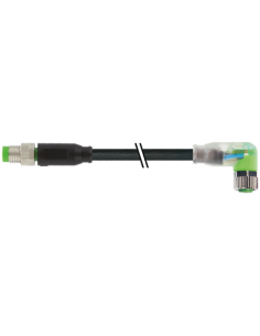 Konektor M8 męski, prosty - M8 żeński, kątowy z LED 7000-88041-6300100 | Przewody i Złącza | Eshop Dopak | Wszystko dla Przemysł
