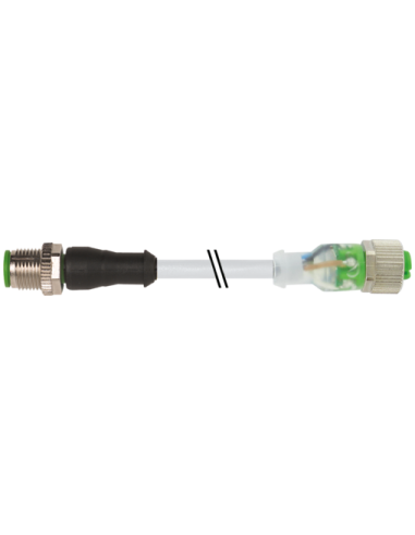 Konektor M12 męski, prosty - M12 żeński, prosty z LED 7000-40311-2340500 | Przewody i Złącza | Eshop Dopak | Wszystko dla Przemy