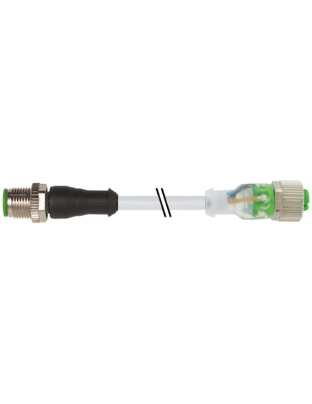 Konektor M12 męski, prosty - M12 żeński, prosty z LED 7000-40311-2340500 | Przewody i Złącza | Eshop Dopak | Wszystko dla Przemy