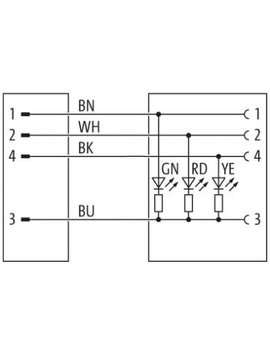 Złącze M12 męskie 0° / M12 żeńskie 90° LED 7000-40343-8460060 | Przewody i Złącza | Eshop Dopak | Wszystko dla Przemysłu