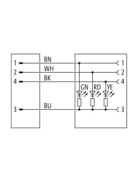 Złącze M12 męskie 0° / M12 żeńskie 90° LED 7000-40343-8460060 | Przewody i Złącza | Eshop Dopak | Wszystko dla Przemysłu