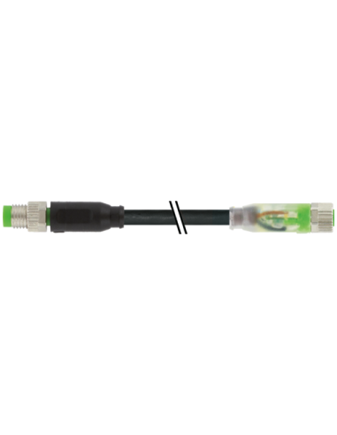 Konektor M8 męski, prosty - M8 żeński, prosty z LED 7000-88002-6300100 | Przewody i Złącza | Eshop Dopak | Wszystko dla Przemysł