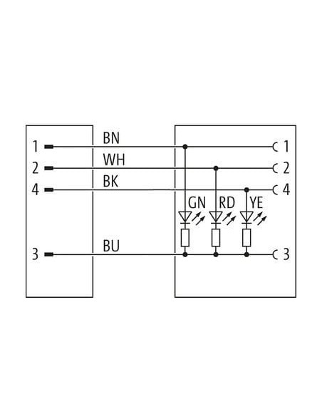 Złącze M12 męskie 0° / M12 żeńskie 90° LED 7000-40343-8460100 | Przewody i Złącza | Eshop Dopak | Wszystko dla Przemysłu