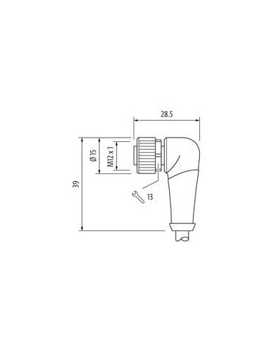 M12 męski 0° / M12 żeński 90° 7000-40121-6140600 | Przewody i Złącza | Eshop Dopak | Wszystko dla Przemysłu