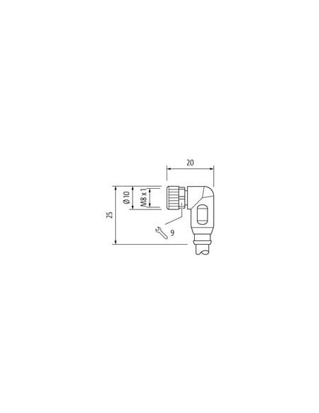 Konektor M12 męski, prosty - M8 żeński, kątowy 7000-40621-6310060 | Przewody i Złącza | Eshop Dopak | Wszystko dla Przemysłu