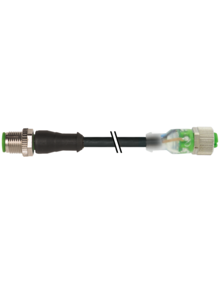 M12 męski prosty / M12 żeński prosty LED 7000-40311-6340060 | Przewody i Złącza | Eshop Dopak | Wszystko dla Przemysłu