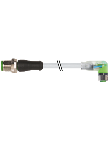 Konektor M12 męski, prosty - M8 żeński, kątowy z LED 7999-40641-2330500 | Przewody i Złącza | Eshop Dopak | Wszystko dla Przemys