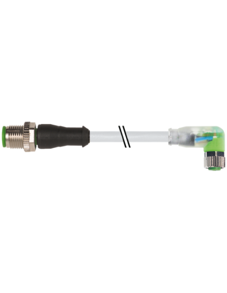 Konektor M12 męski, prosty - M8 żeński, kątowy z LED 7999-40641-2330500 | Przewody i Złącza | Eshop Dopak | Wszystko dla Przemys