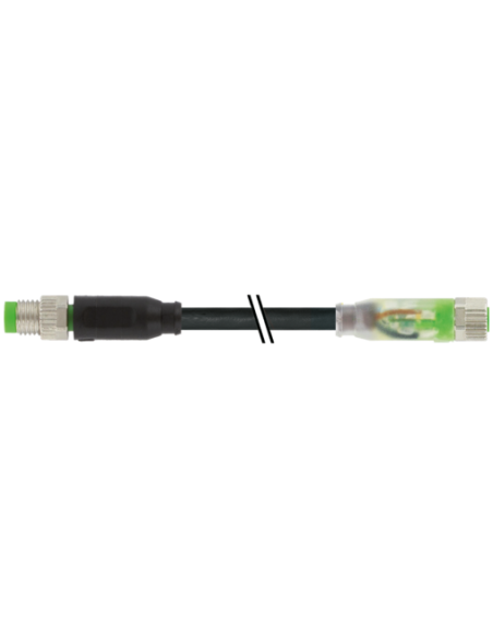 Konektor M8 męski, prosty - M8 żeński, prosty z LED 7000-88002-6300200 | Przewody i Złącza | Eshop Dopak | Wszystko dla Przemysł