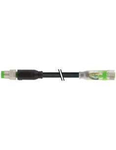 Konektor M8 męski, prosty - M8 żeński, prosty z LED 7000-88002-6300060 | Przewody i Złącza | Eshop Dopak | Wszystko dla Przemysł