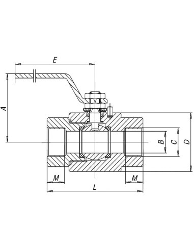 Zawór kulowy MONOBLOCK A105 G 2 GW, PTFE do 64 bar, stal węglowa | Hydraulika | Eshop Dopak | Wszystko dla Przemysłu