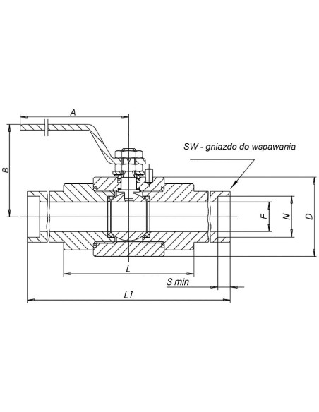 Zawór kulowy MONOBLOCK TI 3/4" BW do wspawania, AISI 316L PTFE | Hydraulika | Eshop Dopak | Wszystko dla Przemysłu
