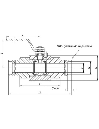 Zawór kulowy MONOBLOCK TI 1 1/4" BW do wspawania, AISI 316L PTFE | Hydraulika | Eshop Dopak | Wszystko dla Przemysłu