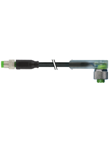 Konektor M8 męski, prosty - M12 żeński, kątowy z LED 7000-88281-6300150 | Przewody i Złącza | Eshop Dopak | Wszystko dla Przemys