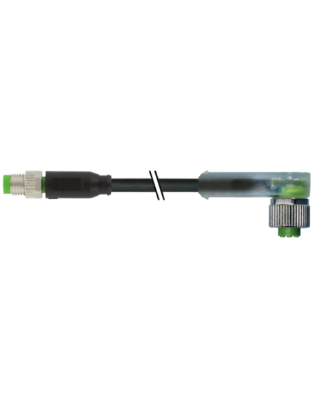 Konektor M8 męski, prosty - M12 żeński, kątowy z LED 7000-88281-6300150 | Przewody i Złącza | Eshop Dopak | Wszystko dla Przemys