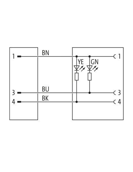 Konektor M8 męski, prosty - M12 żeński, kątowy z LED 7000-88281-6300150 | Przewody i Złącza | Eshop Dopak | Wszystko dla Przemys