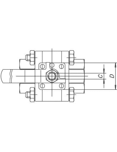 Zawór kulowy TITAN 1/4" PTFE AISI 316 3-elementowy | Hydraulika | Eshop Dopak | Wszystko dla Przemysłu