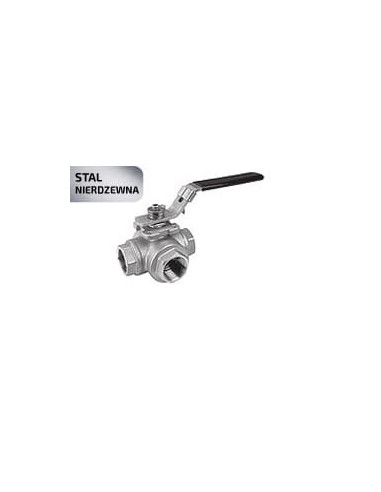 Zawór kul. GEMINI 1/4"  WWW trójdrożny "L" Aisi 316 PTFE | Hydraulika | Eshop Dopak | Wszystko dla Przemysłu