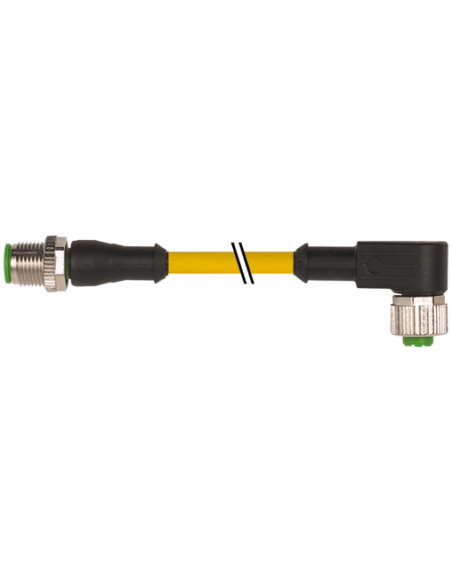 Konektor M12 męski, prosty - M12 żeński, kątowy 7000-40121-0340500 | Przewody i Złącza | Eshop Dopak | Wszystko dla Przemysłu
