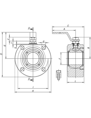 Zawór kul. kołnierz. MOON DN50 stal. węgl. A105 PTFE | Hydraulika | Eshop Dopak | Wszystko dla Przemysłu