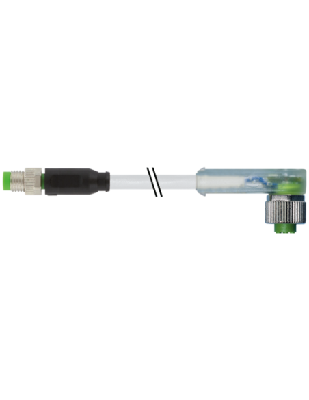 Konektor M8 męski, prosty - M12 żeński, kątowy z LED 7000-88281-2300300 | Przewody i Złącza | Eshop Dopak | Wszystko dla Przemys