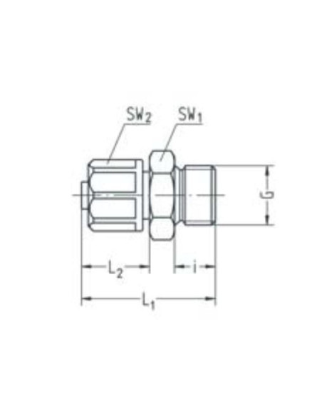 Złączka skręcana prosta M12x1,5 GZ do węża fi 8x6 mm, aluminium anodyzowane