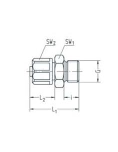 Złączka skręcana prosta M18x1,5 GZ do węża fi 10x8 mm, aluminium anodyzowane 2