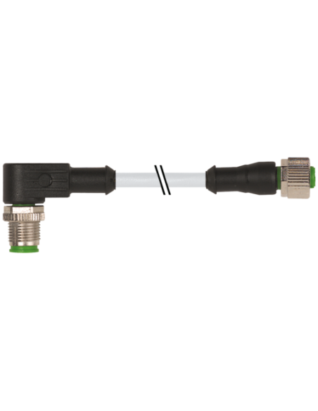 Konektor M12 męski, kątowy - M12 żeński, prosty 7000-40221-2350200 | Przewody i Złącza | Eshop Dopak | Wszystko dla Przemysłu