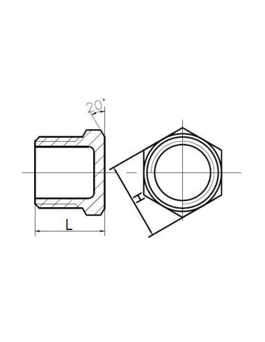 Korek nierdzewny gwintowany 6-kątny z nakrętką R 1/8 GZ, stal 316 | Hydraulika | Eshop Dopak | Wszystko dla Przemysłu