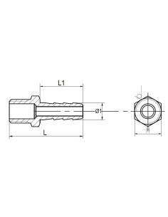 Króciec gwintowany nierdzewny choinka do węża fi 1 1/2 cala, R 1 1/2 GZ , stal 316 | Hydraulika | Eshop Dopak | Wszystko dla Prz 2