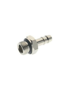 Króciec gwintowany choinka do węża fi 6 mm G 1/4 GZ, o-ring NBR, mosiądz niklowany
